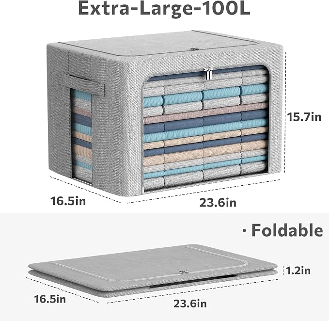 CYhom 2Pack Extra Large Clothes Storage Bins Box - Image 4