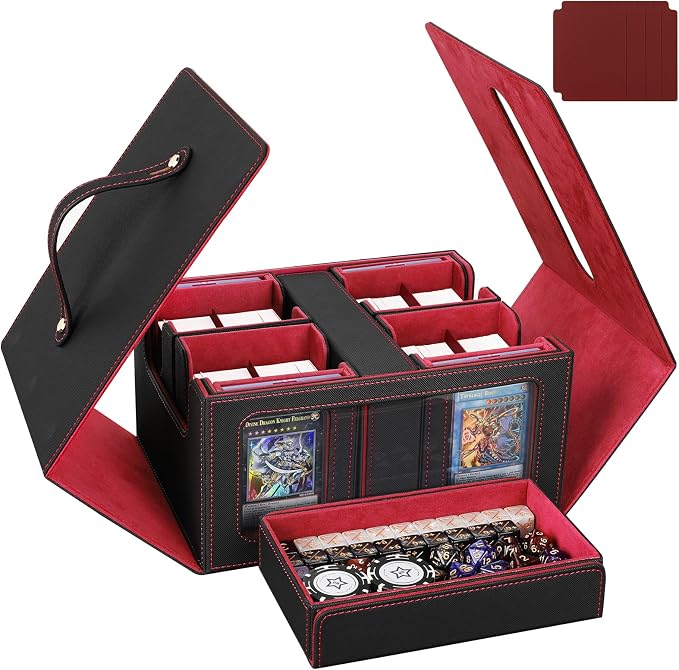 Card Storage Box for MTG with Commander Display for Trading Cards 400+ by UAUZA