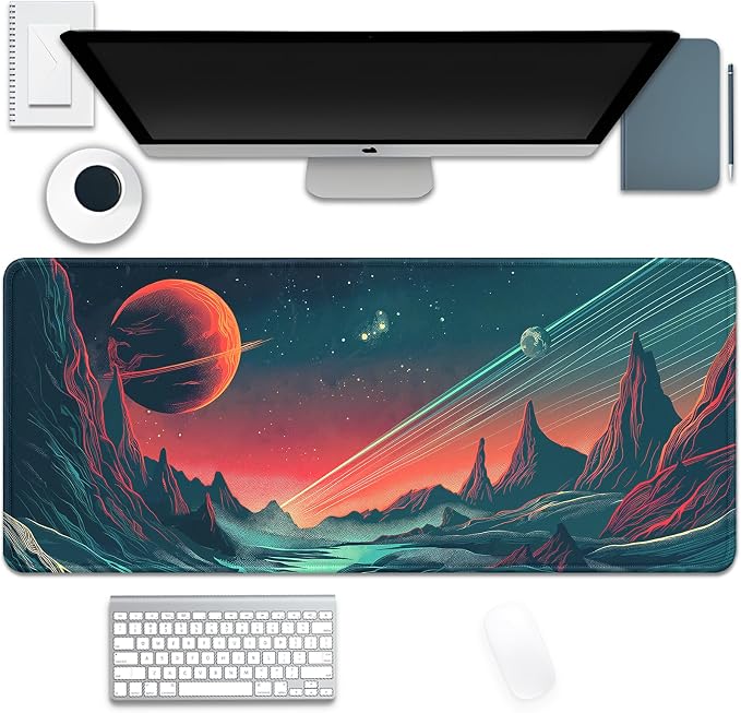Sci Fi Space Planet Mouse Pad, Extended Mousepad Desk Pad by Unknown