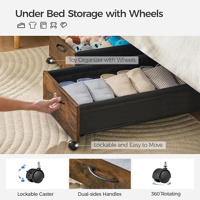 Under Bed Storage with Wheels, XXXXL Larger Under Bed Drawers On Wheels - Image 4