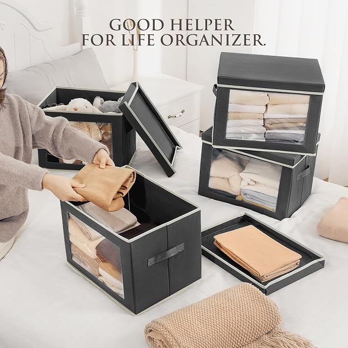 Stackable Storage Bins with Lids - Image 3