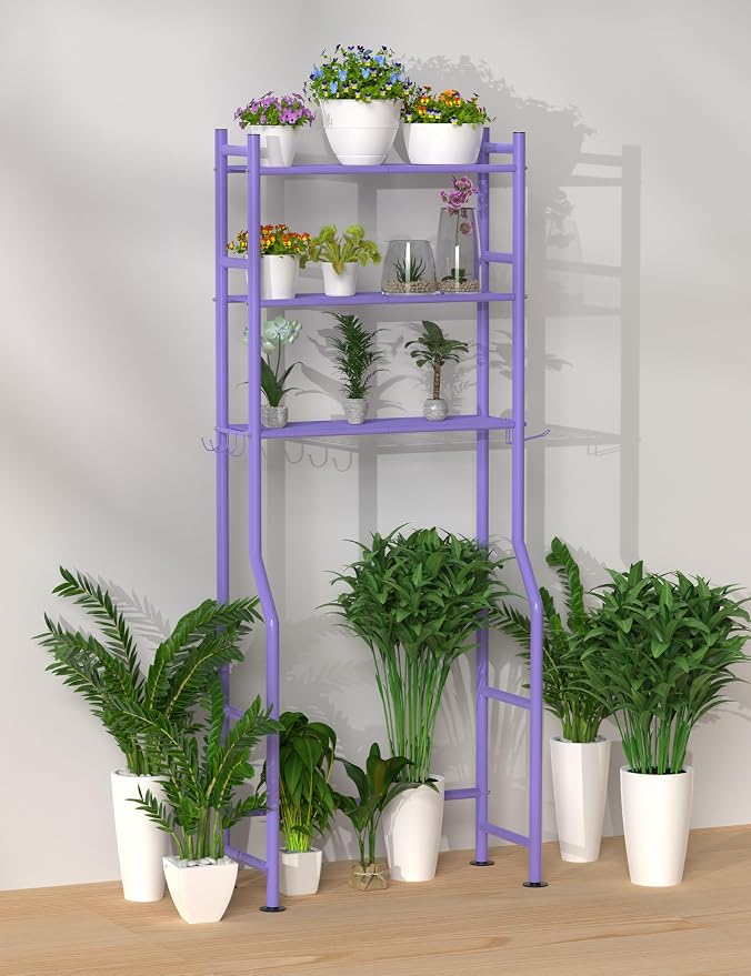 3-Tier Over The Toilet Storage, Freestanding Metal Bathroom Shelves - Image 7