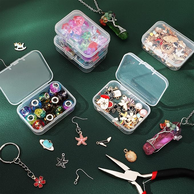 SATINIOR 48 Packs Clear Small Plastic Containers Transparent Storage Box - Image 6