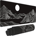 Black and White Mountain Large Mouse Pad, Gaming Keyboard Desk Pad, Extended by BAHDSISFA