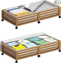 Wisuce Bamboo Under Bed Storage Containers- Underbed Organizer by Wisuce