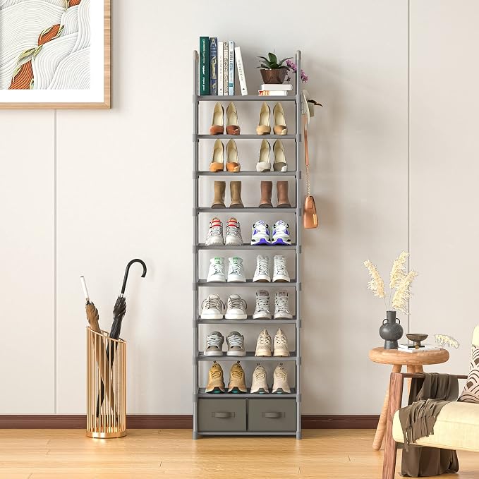 OYREL Shoe Rack, Sturdy Metal Shoes Rack Organizer, Narrow Shoe Rack, Shoe Racks - Image 4
