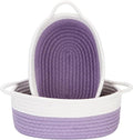 Sea Team 2-Pack Cotton Rope Baskets, Fabric Tray, Oval Open Dish by SeaTeam