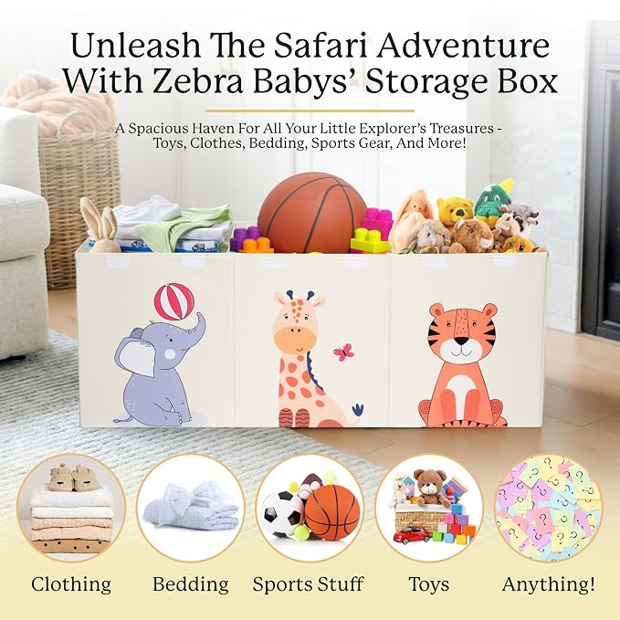 Zebra Baby Toy Storage Organizer - Image 2