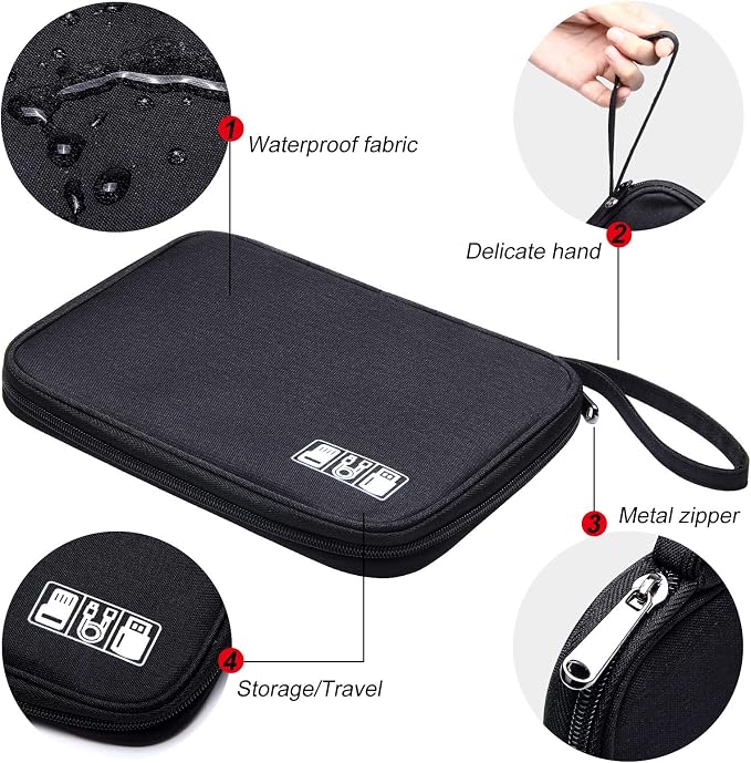 SELLYFELLY Travel Electronics Organizer Portable Cable Organizer Bag - Image 4