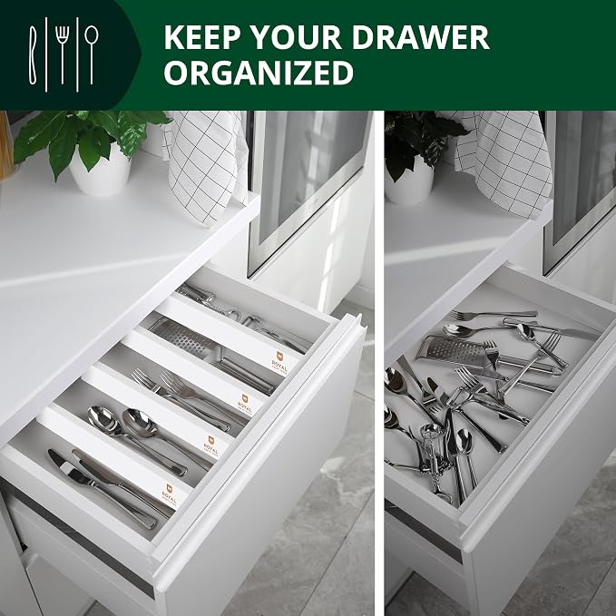 ROYAL CRAFT WOOD Adjustable Bamboo Caddy Expandable Drawer Organization - Image 8