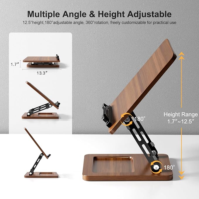Book Stand for Reading with Light, Book Holders for Reading Hands Free - Image 5
