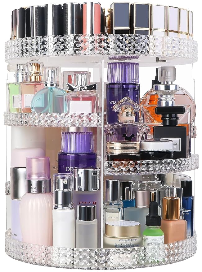 360 Degree Rotating Makeup Organizer, Extra Large Capacity Perfume Organizer by HEMTROY