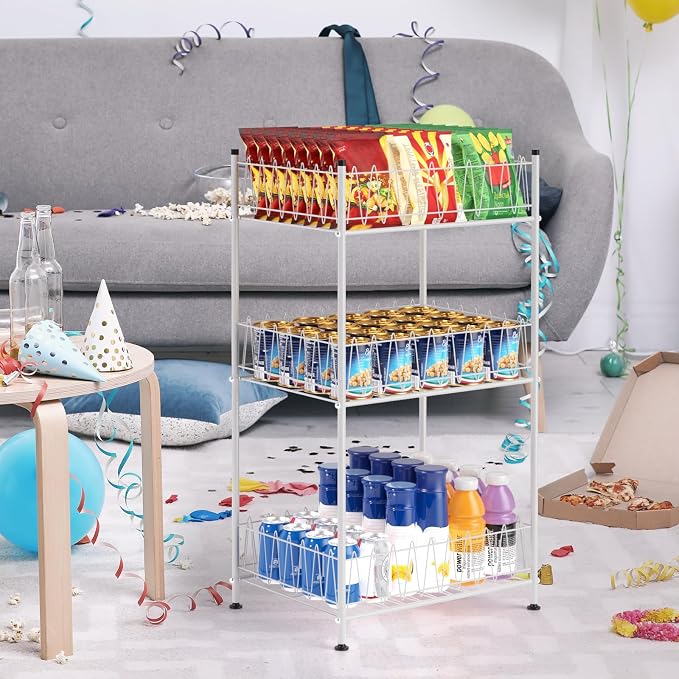 Water Bottle Organizer 3 Tier Vertical Bottled Water Holder Freestanding Metal - Image 2