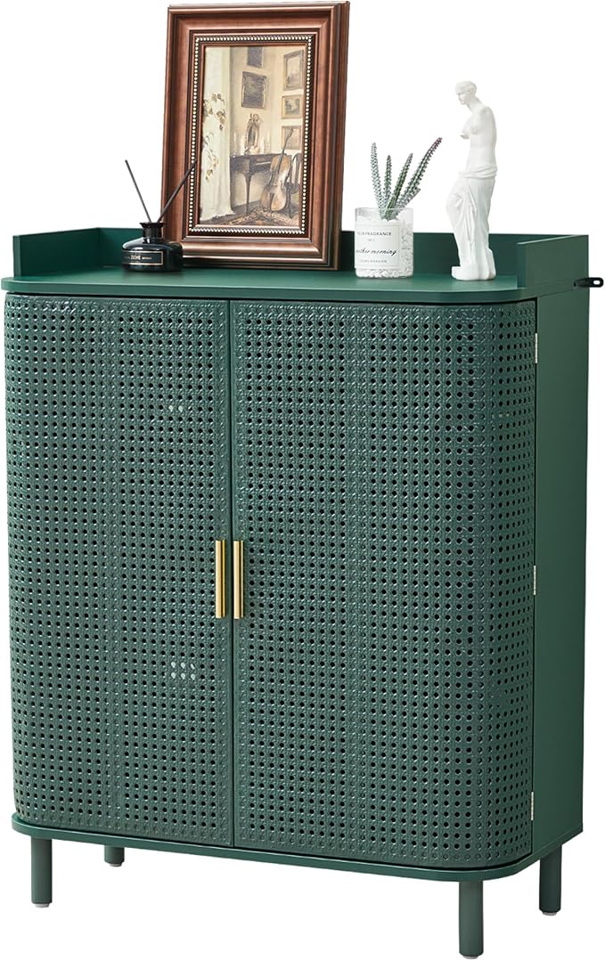 ORRD Shoe Cabinet, 5 Tier Boho Wooden Shoe Storage Organizer Cabinet - Image 8