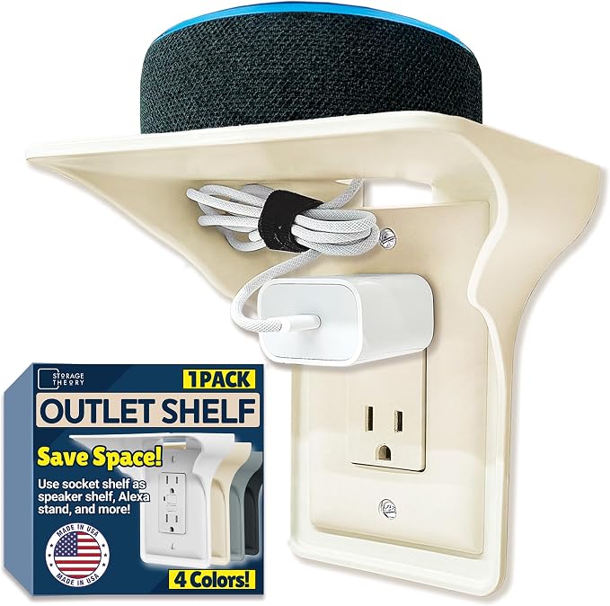 BeraTek Power Perch Wall Outlet Shelf by StorageTheory