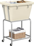 ELYKEN Laundry Cart with Wheels, Rolling Laundry Hamper with Removable Bag and by ELYKEN