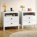 Huuger White Nightstand Set of 2, Night Stand by Huuger
