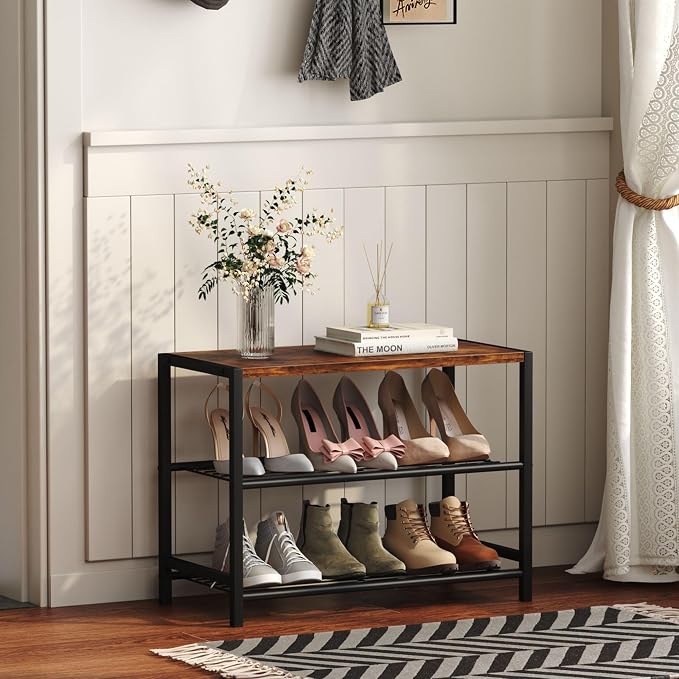 Yusong Shoe Rack Organizer, 3 Tier Industrial Shoe Storage Shelf - Image 4