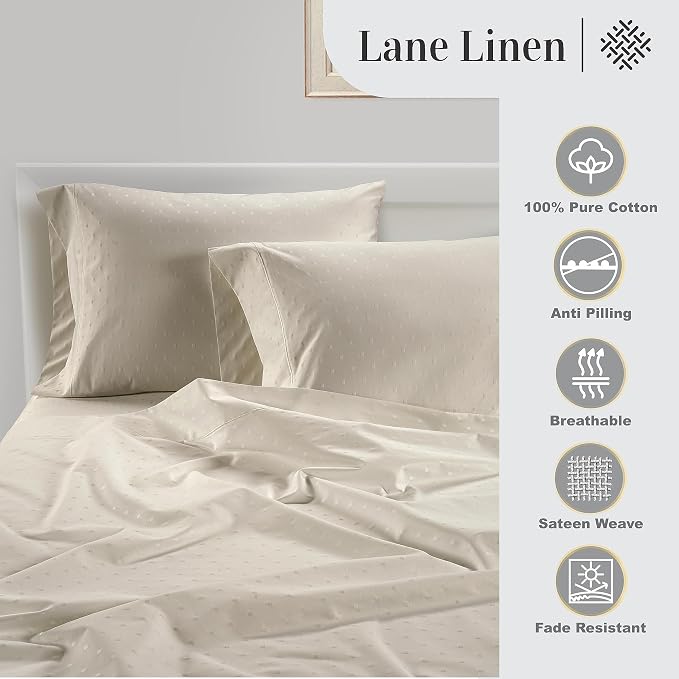 LANE LINEN Pillow Case Covers King, 100% Egyptian Cotton Sateen, Soft Cool & - Image 5