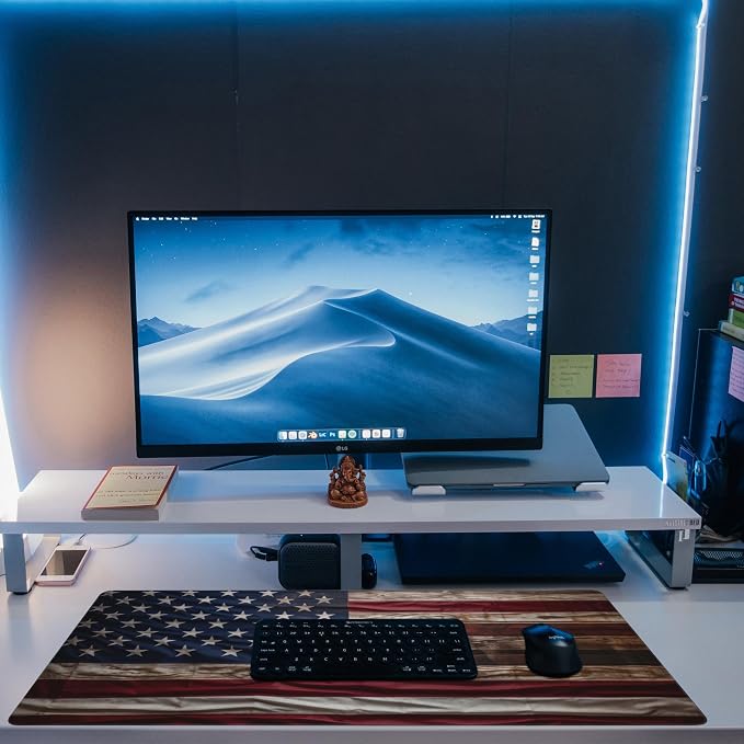 Large Gaming Mouse Pad for Desk, Wooden American Flag Desk Mat, Wooden USA Flag - Image 6