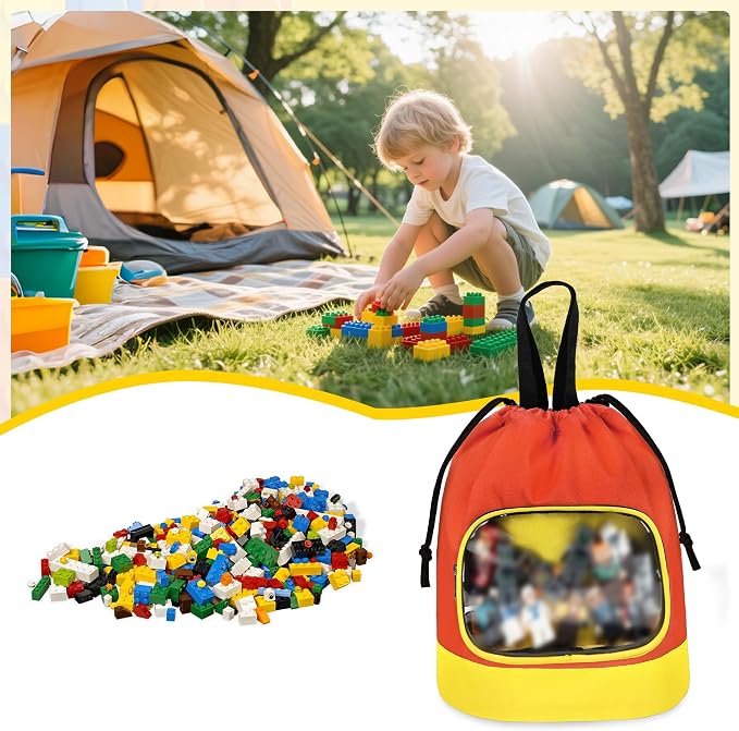 Drawstring Toy Storage Bag for Building Bricks, Building Blocks, Board Games - Image 8