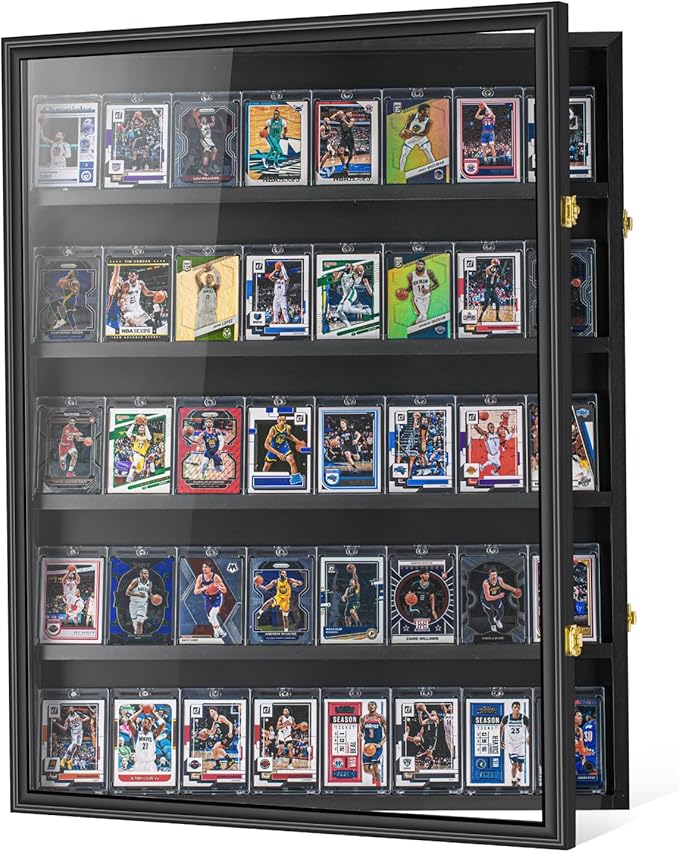 40 Graded Sport Card Display Case XL Baseball Card Display Case Wooden Wall by Kacorn