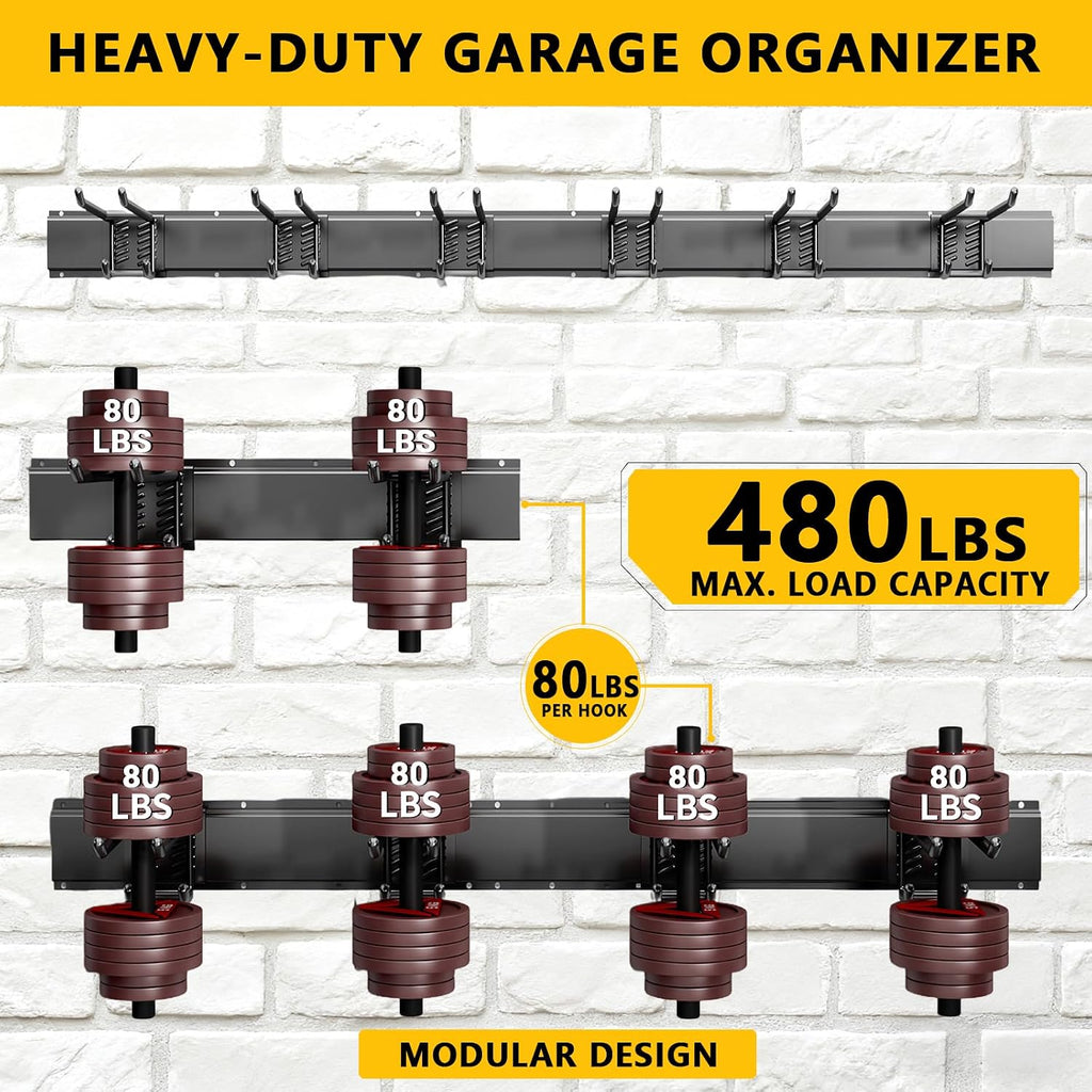 Garage Tool Organizer Wall Mount, 48inch Heavy-Duty Garage Storage