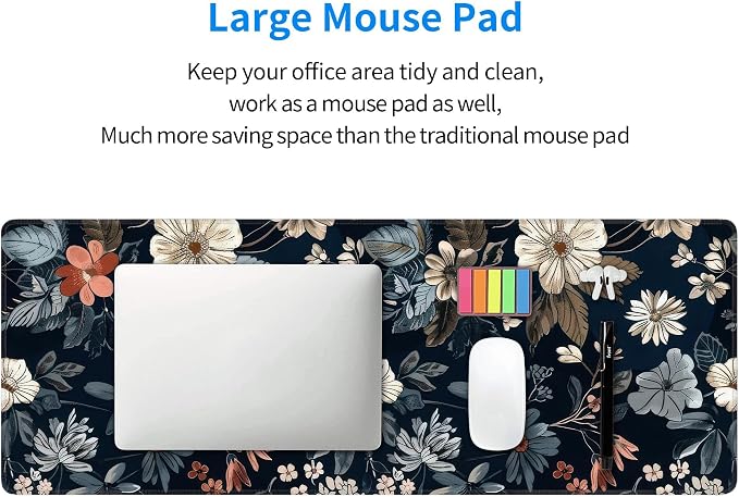 Dark Flower Large Mouse Pad, Gaming Keyboard Desk Pad, Extended Mouse Mat - Image 8