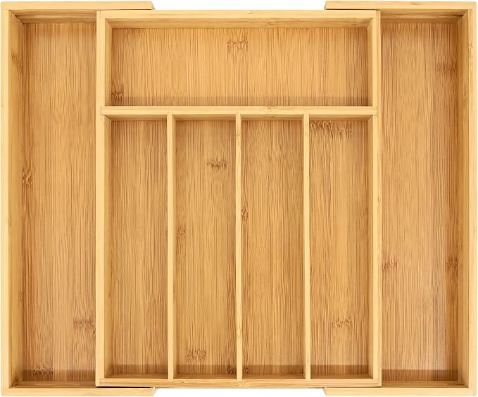 VaeFae Bamboo Drawer Organizer, Expandable Silverware Drawer Organizer by VaeFaeDirect