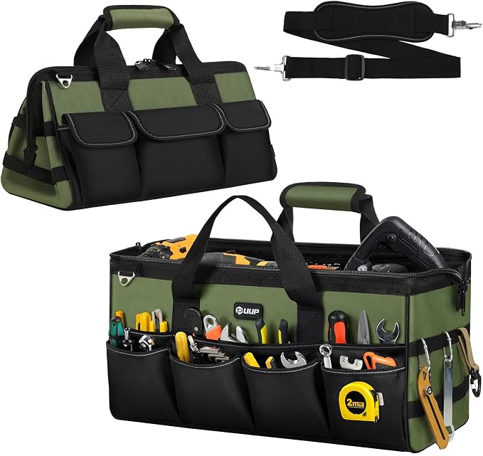 Heavy Duty Tool Bag 20-Inch, Extra Large 16-Pocket Portable Empty Tool Box by UUP