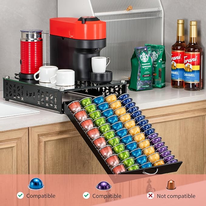 ZCDCP for Coffee Pod Holder, Vertuo Pod Holder Drawer Glass Top Coffee Pod - Image 5
