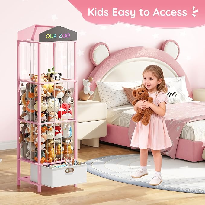 HOOBRO Stuffed Animal Storage & Organizer, Bamboo Stuffed Animal Holder - Image 2