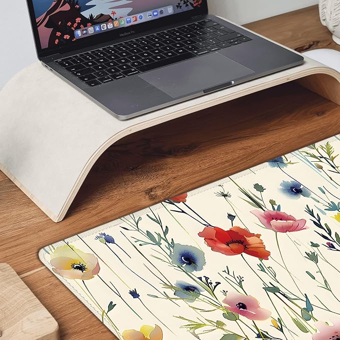 Wild Flowers Large Mouse Pad, Gaming Keyboard Desk Pad, Extended Mouse Mat - Image 8