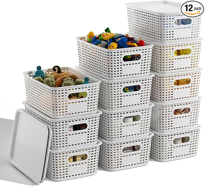 White Plastic Storage Baskets by BOBIBOSS