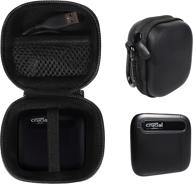 CaseSack Case for Crucial X6 500GB, 4TB Portable SSD, Handy Organizer by CaseSack