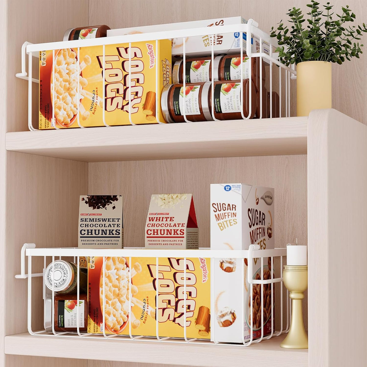 Chest Freezer Organizer Baskets With Tag, Stackable Freezer Organizer