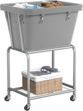 ELYKEN Laundry Cart with Wheels, Rolling Laundry Hamper with Removable Bag and by ELYKEN