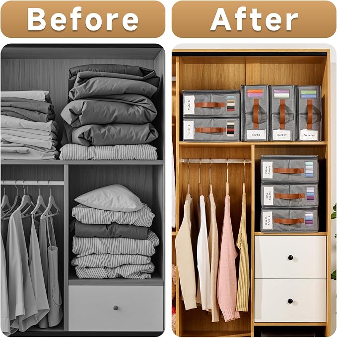 4pack Bed Sheet Organizer, Foldable Linen Closet Organizers and Storage - Image 3