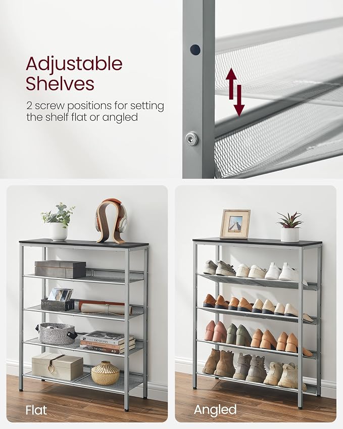 VASAGLE Shoe Rack for Entryway, 5-Tier Shoe Rack Organizer - Image 8