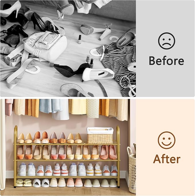 Hoctieon 3 Tier Mesh Style Shoe Rack, Entryway Shoe Shelf, Shoe Storage - Image 9