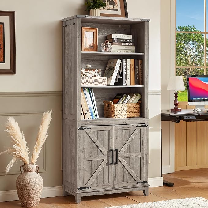 70in Tall Bookshelf 5 Tier Bookcase - Image 4