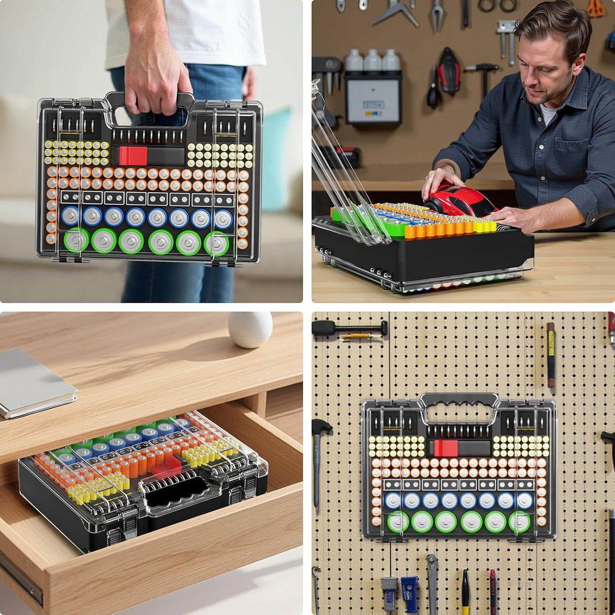 Battery Storage & Organizer Case with Tester