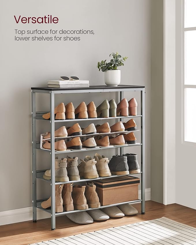 VASAGLE Shoe Rack for Entryway, 5-Tier Shoe Rack Organizer - Image 4