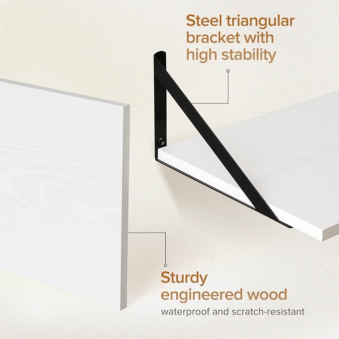 Deep Floating Shelves Wall Mounted, Living Room, Office - Image 4