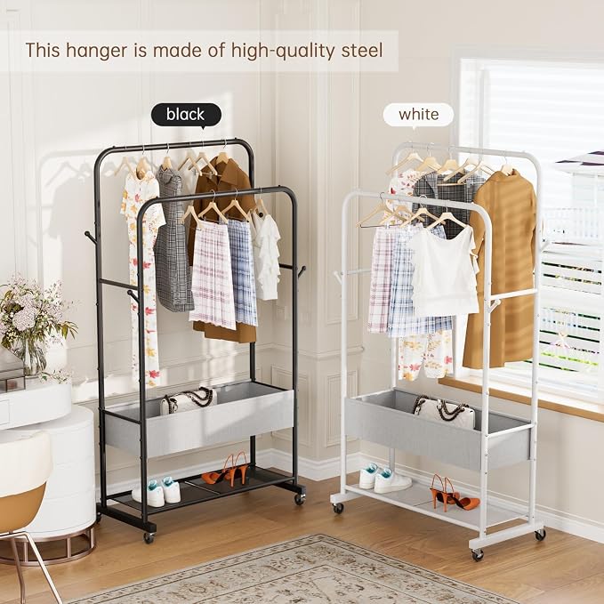 Clothes Garment Coat Rack Drying Clothing Racks Metal Freestanding - Image 5