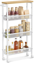 VASAGLE Slim Rolling Cart, 4-Tier Storage Cart, Narrow Cart by VASAGLEbySONGMICSHOME