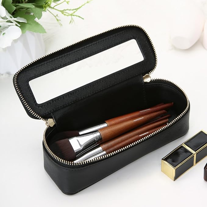 Aveniee Clear Makeup Brush Bag, Slim Cosmetic Brush Holder, Small Toiletry Bag - Image 2