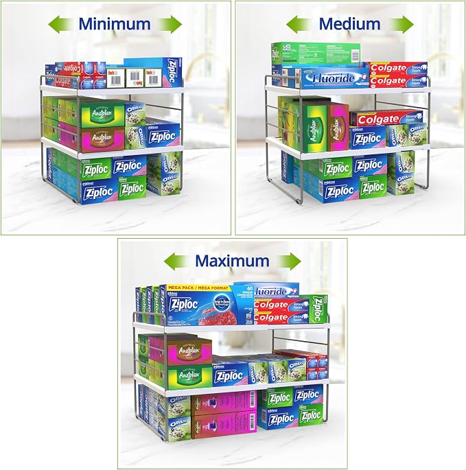 YAN & HIN 2 Packs 3-Tier Pantry Cabinet Organizers and Storage, Adjustable - Image 3