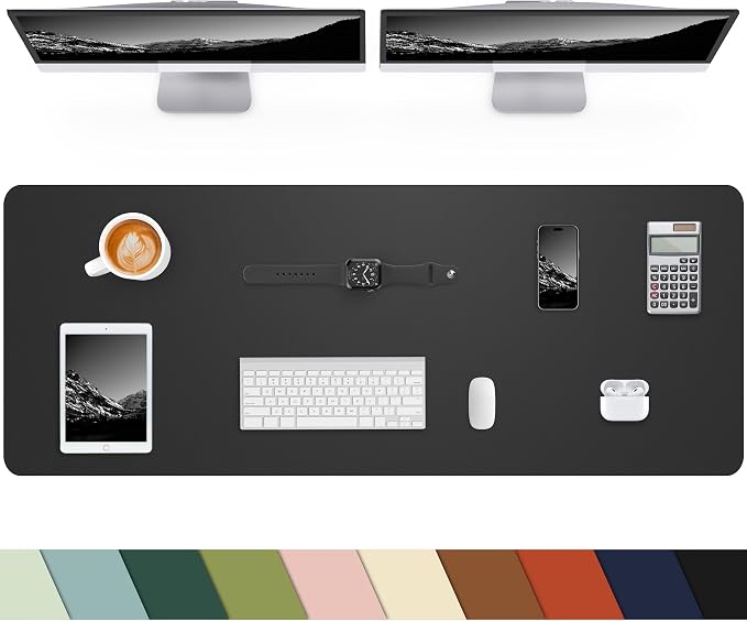Leather Desk Pad Protector, Office Desk Mat, Large Mouse Pad, Non-Slip PU by cebowa