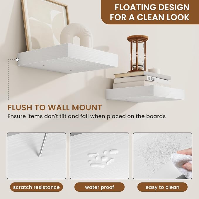 fuqing Floating Shelves for Wall, Wall Mounted Wood Floating Shelf - Image 6